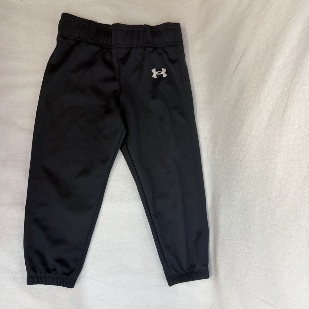 Under Armour Small Black Athletic Pants Drawstring Youth Kids Children